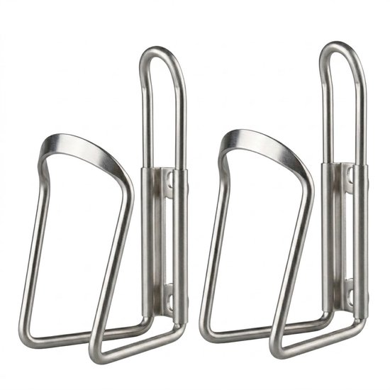 Zilverkleurige bidonhouders fiets unisex lichtgewicht metalen bidon houder set 2 stuks geschikt voor racefiets mountainbike stadsfiets waterfles houder