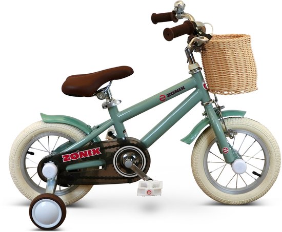 Zonix Kinderfiets 12 Inch Jongensfiets - Mintgroen Met Zijwieltjes - Leeftijd 2-4 Jaar - Kledingmaat 90-105 van Zonix