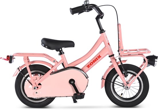 Zonix Meisjesfiets 12 Inch Pastel Roze Kinderfiets Transport Voor Meisjes Van 2 Tm 4 Jaar Geschikt Voor Kledingmaat 90-105 van Zonix
