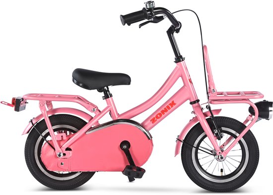 Zonix Meisjesfiets 12 Inch Roze Kinderfiets Transport Voor Meisjes Van 2 Tm 4 Jaar Geschikt Voor Kledingmaat 90-105 van Zonix