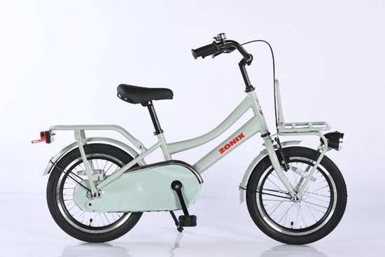 Zonix Meisjesfiets 16 Inch Mint Grey Kinderfiets Transport Voor Meisjes Van 4 Tm 6 Jaar Geschikt Voor Kledingmaat 100-115 van Zonix