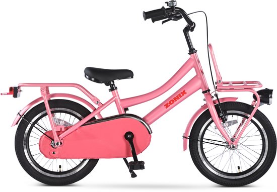 Zonix Meisjesfiets 16 Inch Roze Kinderfiets Transport Voor Meisjes Van 4 Tm 6 Jaar Geschikt Voor Kledingmaat 100-115 van Zonix