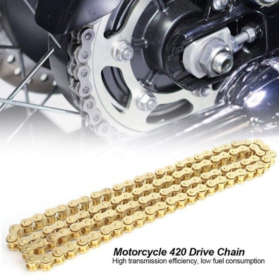 Zware aandrijfketting 48 schakels - goudkleurige 420 motorfietsketting - 50110 PIT Quad - off-road motorfietsen - kart