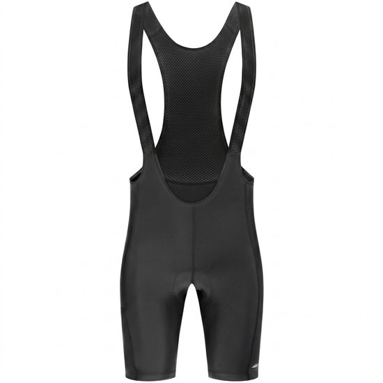 Zwarte wielren broek met zeem heren fietsbroek met bretels en zijzakken korte fietsbroek zomer racefiets wielrennen outdoor sportbroek maat S